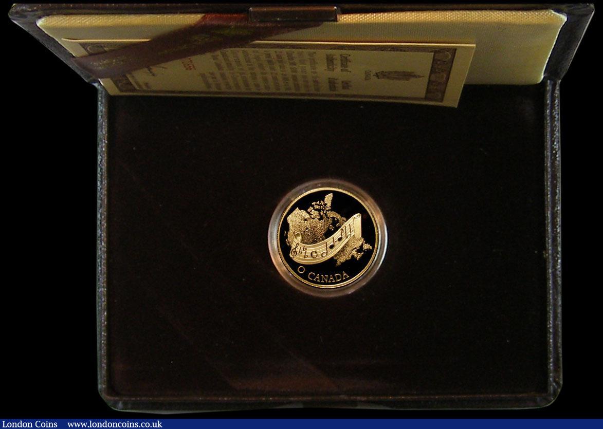 London Coins : A165 : Lot 1827 : Canada 100 Dollars Gold 1981 National Anthem KM#131 Gold Proof FDC in the case of issue with certifi...