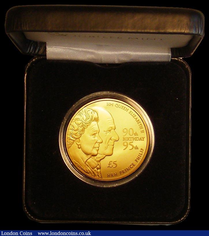 London Coins : A165 : Lot 1949 : Tristan da Cunha Five Pounds 2016 Queen Elizabeth II 90th Birthday and the Duke of Edinburgh 95th Bi...