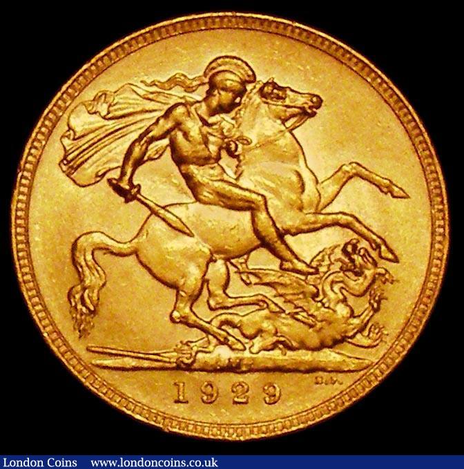 London Coins : A165 : Lot 3135 : Sovereign 1929M Marsh 247 GEF/AU the obverse with a heavier contact mark in the field, rated R3 by M...