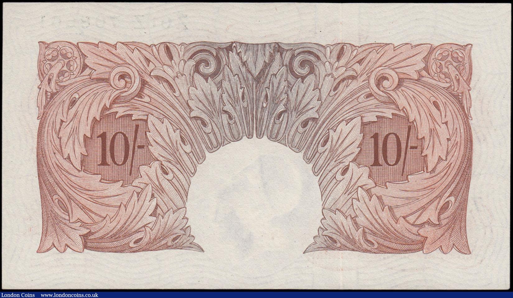 London Coins : A165 : Lot 361 : Ten Shillings Beale, B266 Red/Brown issue 1950, first run series Z01Z 708661, choice UNC with a very...
