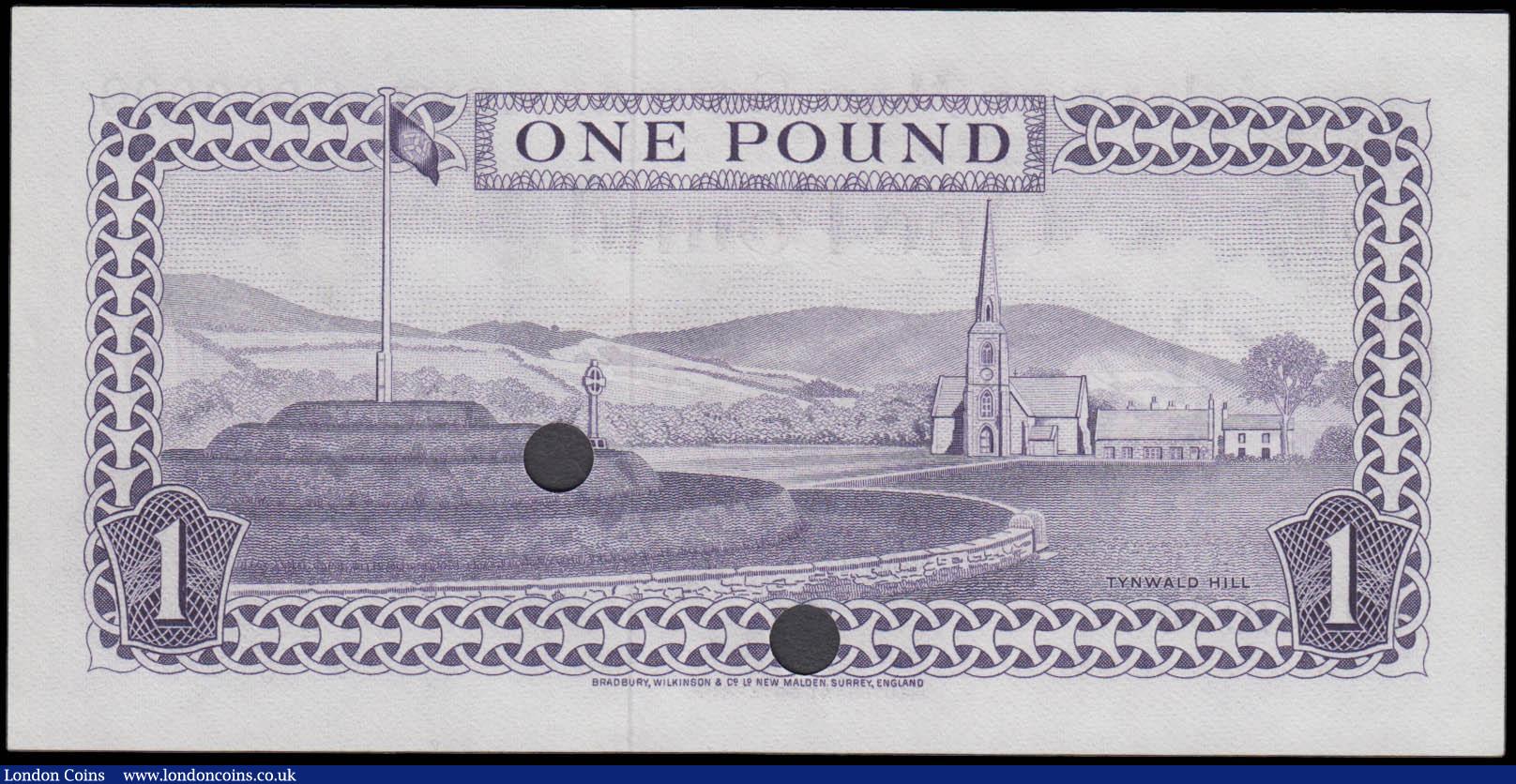 London Coins : A165 : Lot 644 : Isle of Man Government 1 Pound SPECIMEN Pick 29s1 (similar to Banknote Yearbook IM32a, IOMPM M509) s...