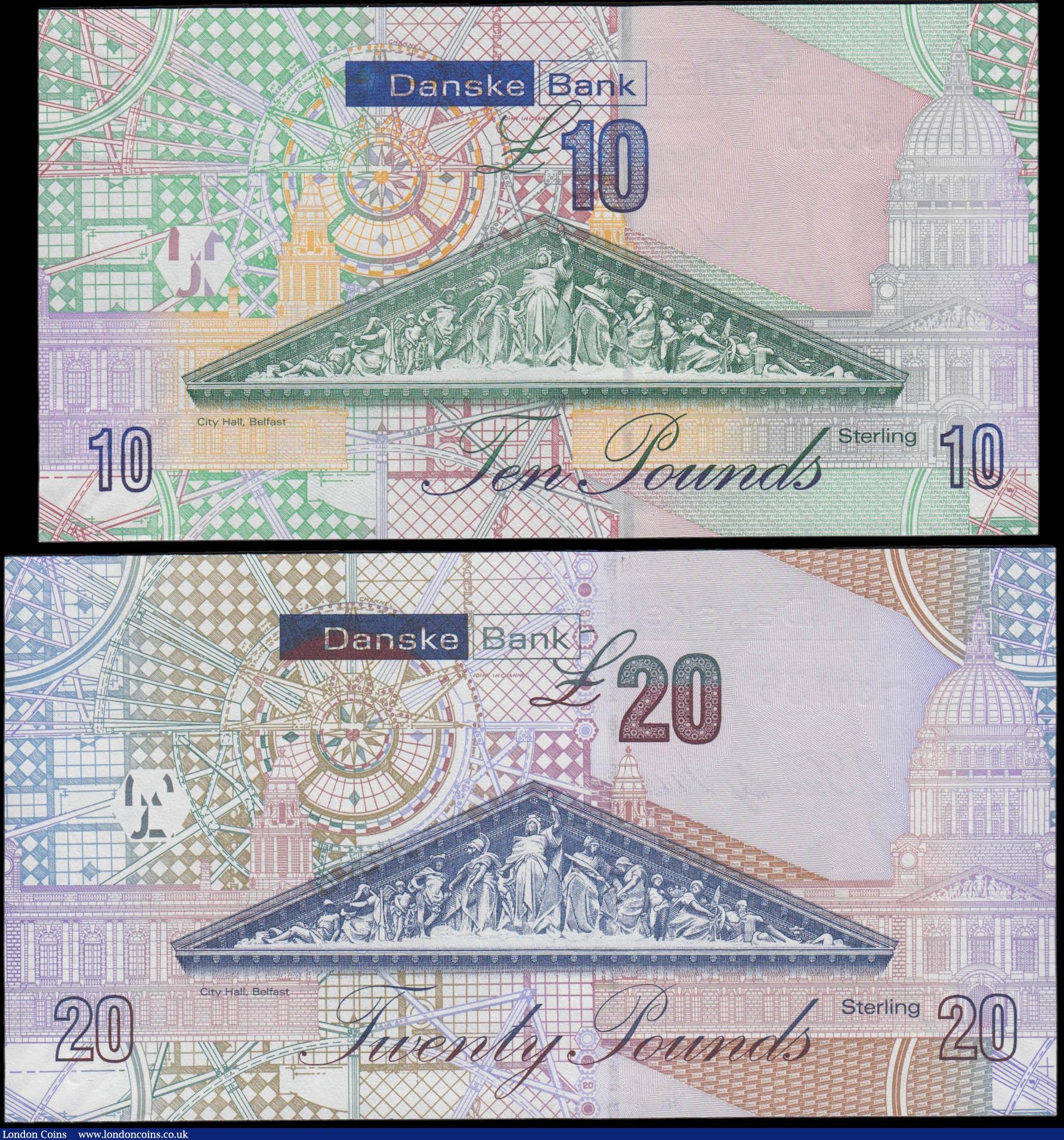 London Coins : A165 : Lot 671 : Northern Ireland Danske Bank (Northern Bank Limited) signatures G. Mallon (2) including 10 Pounds Pi...