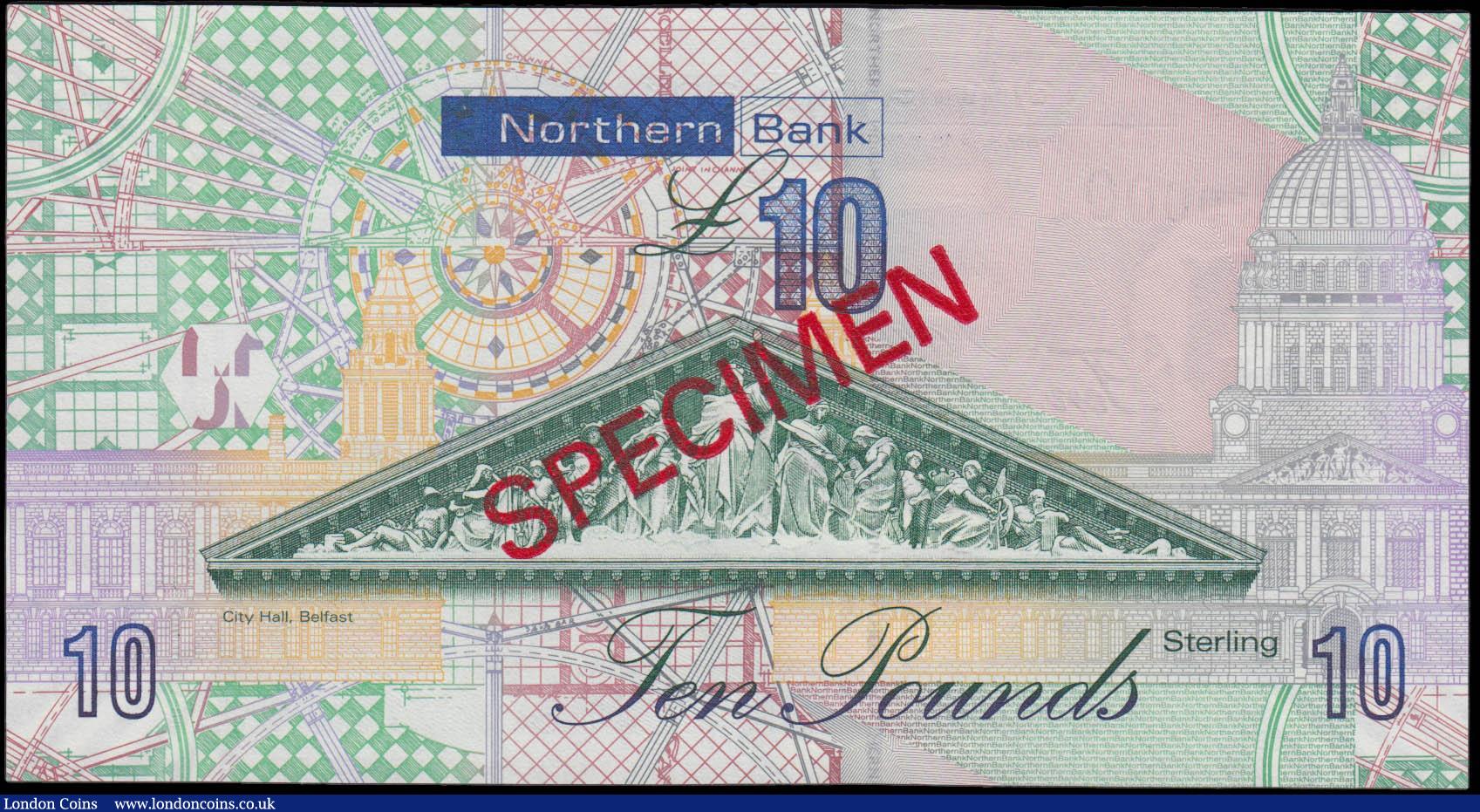 London Coins : A165 : Lot 677 : Northern Ireland Northern Bank &pound;10 Specimen dated 9th November 2008 series GG0000000, Pick not...