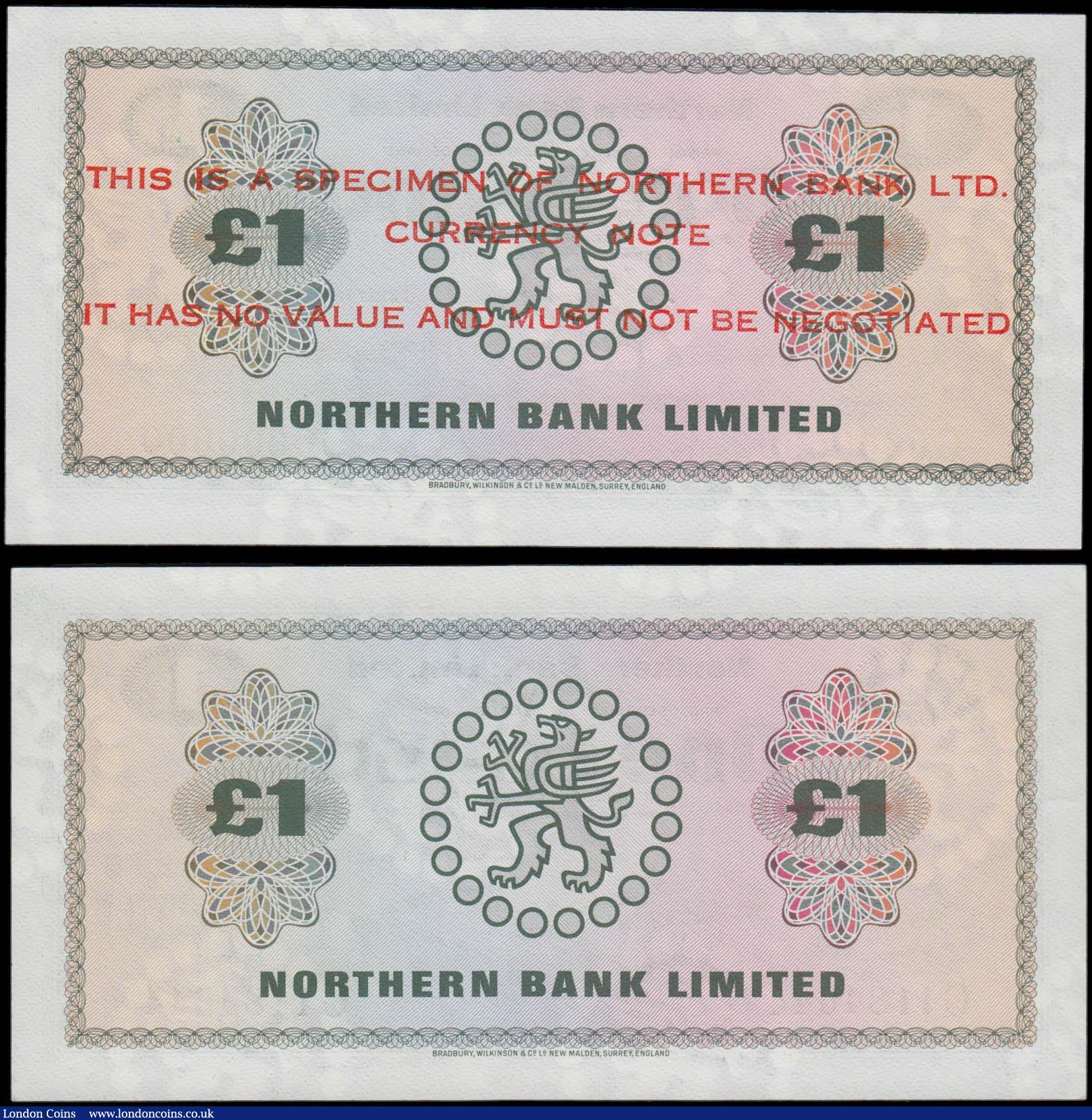 London Coins : A165 : Lot 691 : Northern Ireland Northern Bank Limited 1 Pounds 1st July 1970 Wilson signature set with a training S...