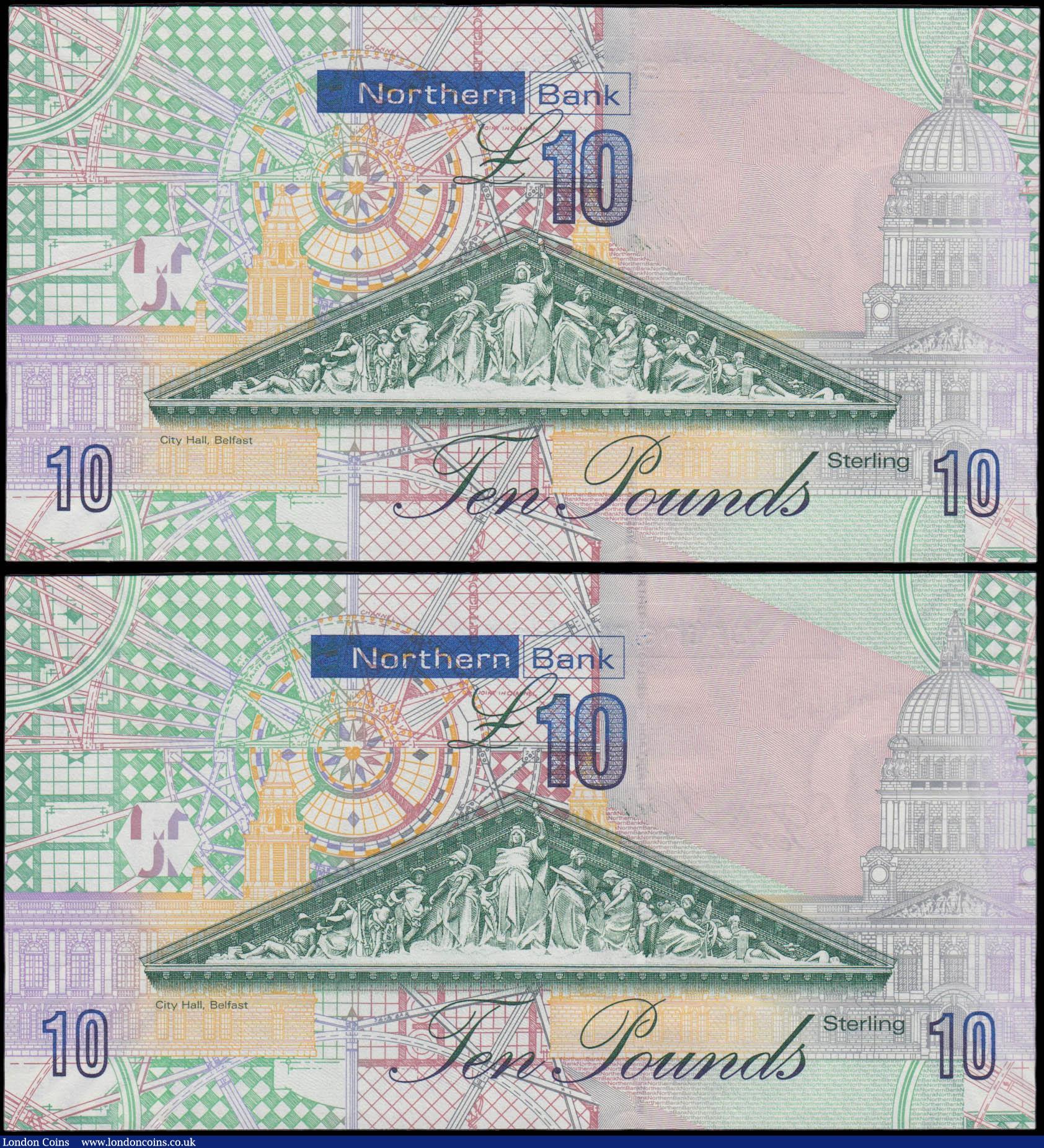 London Coins : A165 : Lot 696 : Northern Ireland Northern Bank Limited 10 Pounds Pick 210a dated 9th November 2008 signature G. Mall...