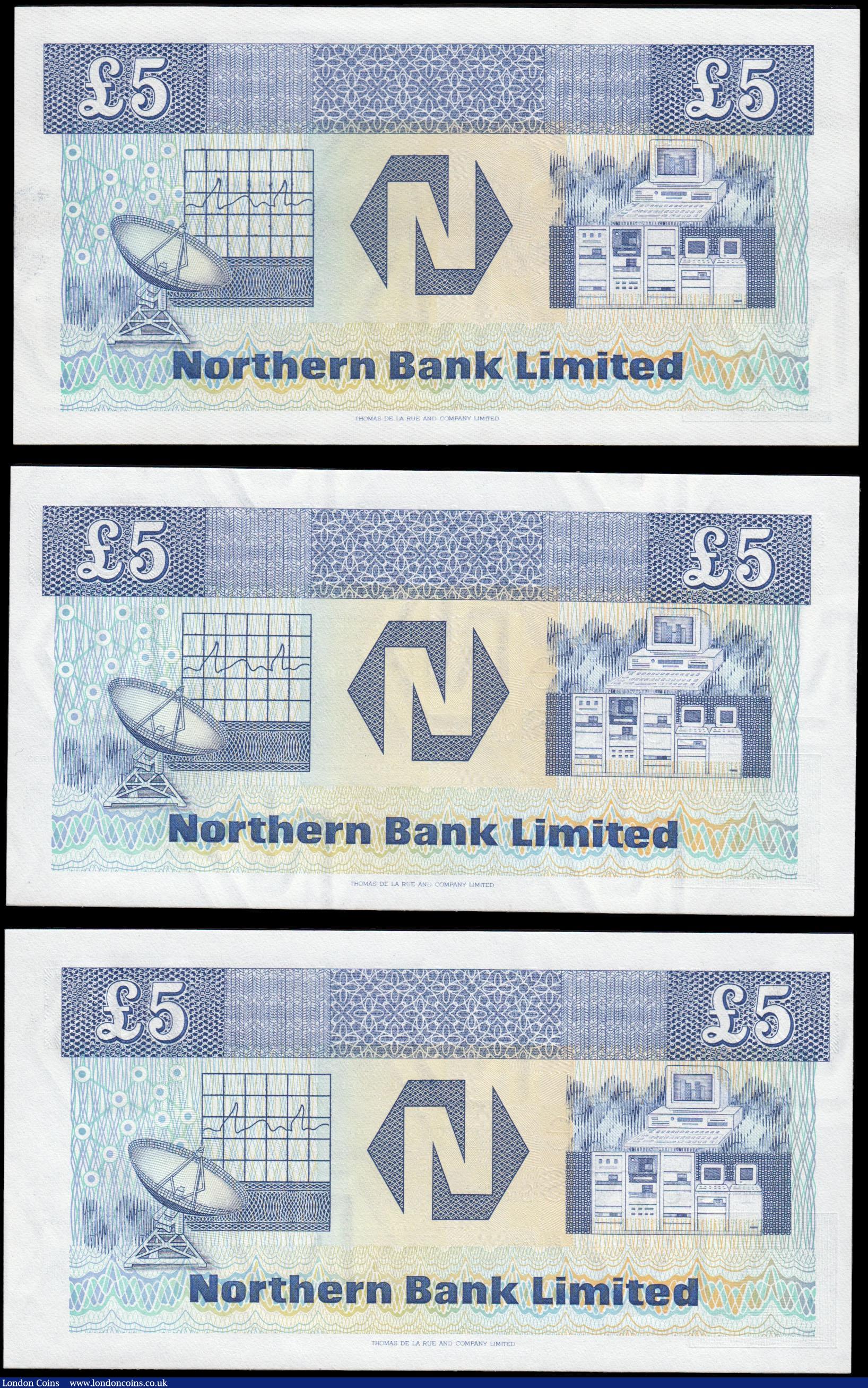 London Coins : A165 : Lot 703 : Northern Ireland Northern Bank Limited 5 Pounds Pick 193b (Blake-Callaway NR 112) dated 24 August 19...