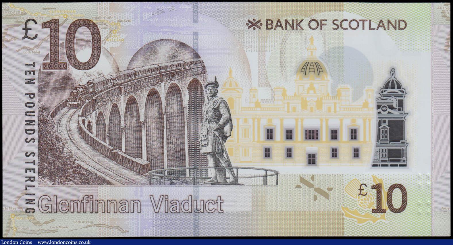London Coins : A165 : Lot 769 : Scotland Bank of Scotland 10 Pounds Polymer issue Pick 131 (Calloway-Murphy BA134a) signatures Horta...
