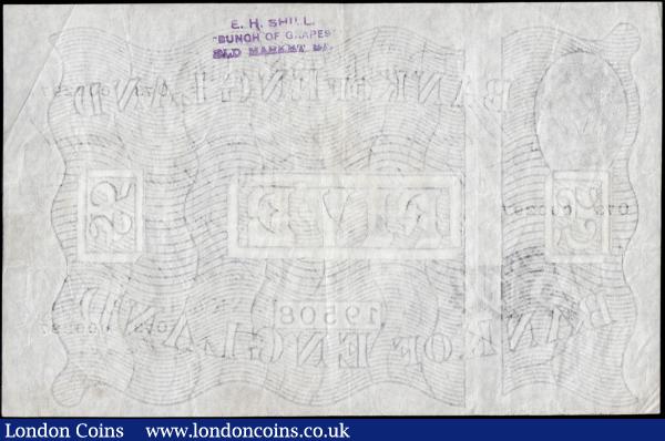 Five pounds Beale white B270 dated 20th October 1949 O73 000297 GF-VF some light dirt at centre ink stamp reverse : English Banknotes : Auction 165 : Lot 199