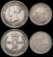 London Coins : A165 : Lot 3902 : Maundy Set 1886 ESC 2500, Bull 3543 NVF to EF the Penny and Fourpence nicely toned, the Threepence p...