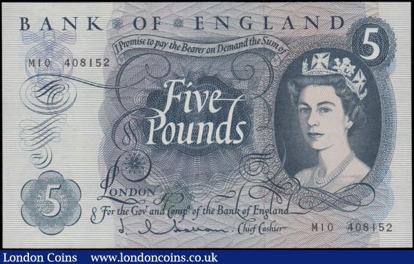 Five Pounds Hollom B298 M10 408152 Replacement EF : English Banknotes : Auction 165 : Lot 536