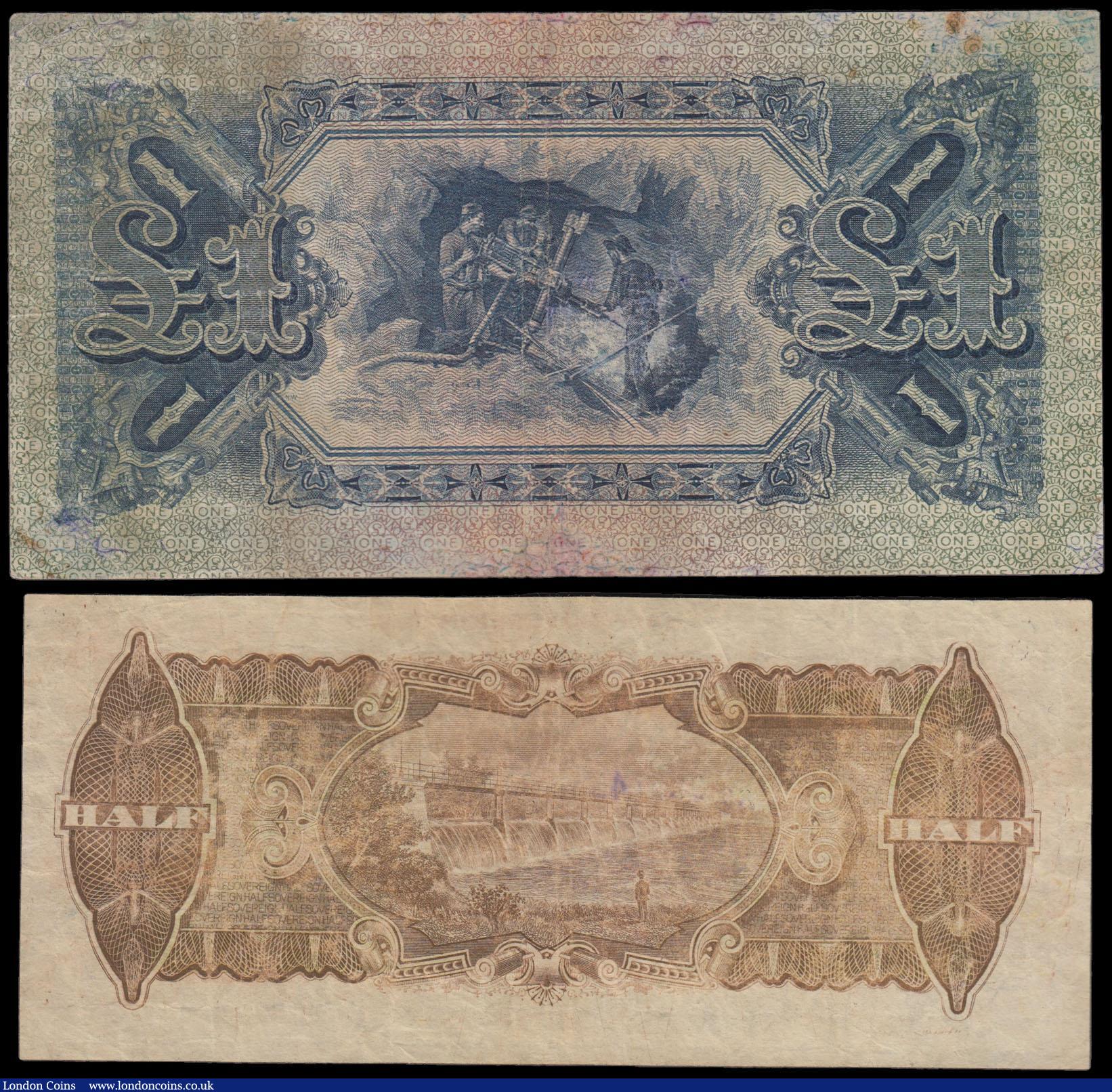 London Coins : A166 : Lot 103 : Australia (2) quite a scarce pair of Commonwealth of Australia issues - Half Sovereign 1927(ND) Pick...