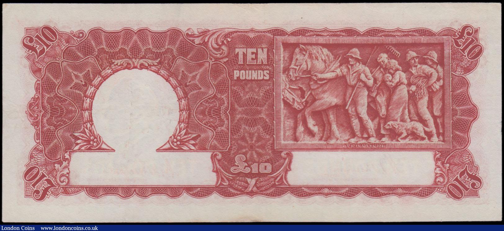 London Coins : A166 : Lot 118 : Australia Commonwealth Bank 10 Pounds Pick 28a ND (1938-1952) "George VI" Issue serial num...