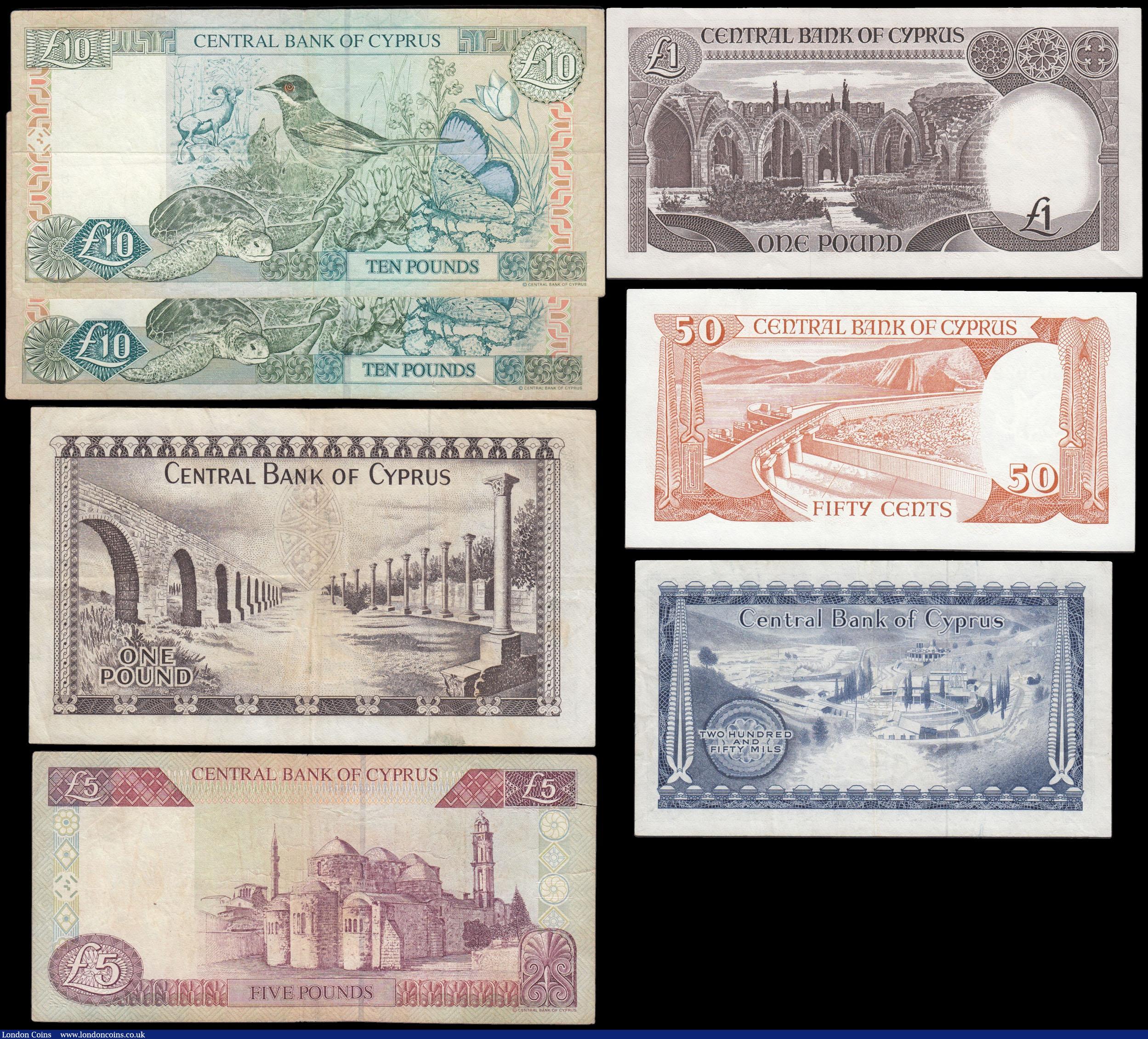 London Coins : A166 : Lot 175 : Cyprus (7) a mixed group in various grades some EF - about UNC comprises 250 Mils Pick 41c dated 197...