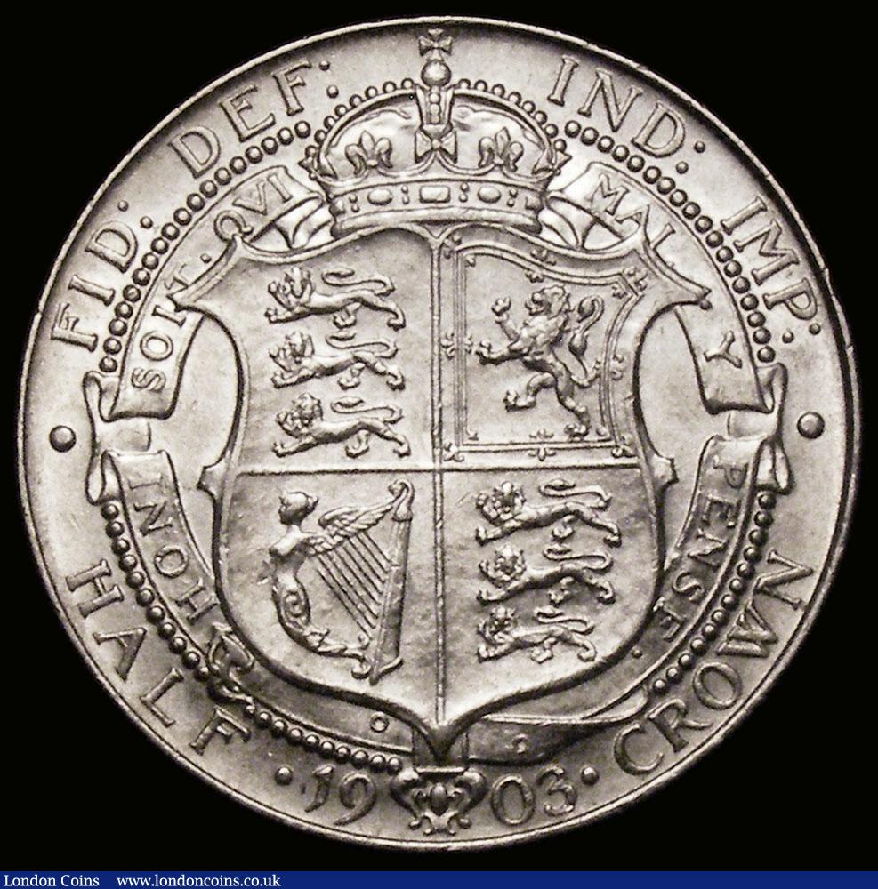 London Coins : A166 : Lot 1814 : Halfcrown 1903 ESC 748, Bull 3569 About EF/EF, the obverse with some light contact marks, overall a ...