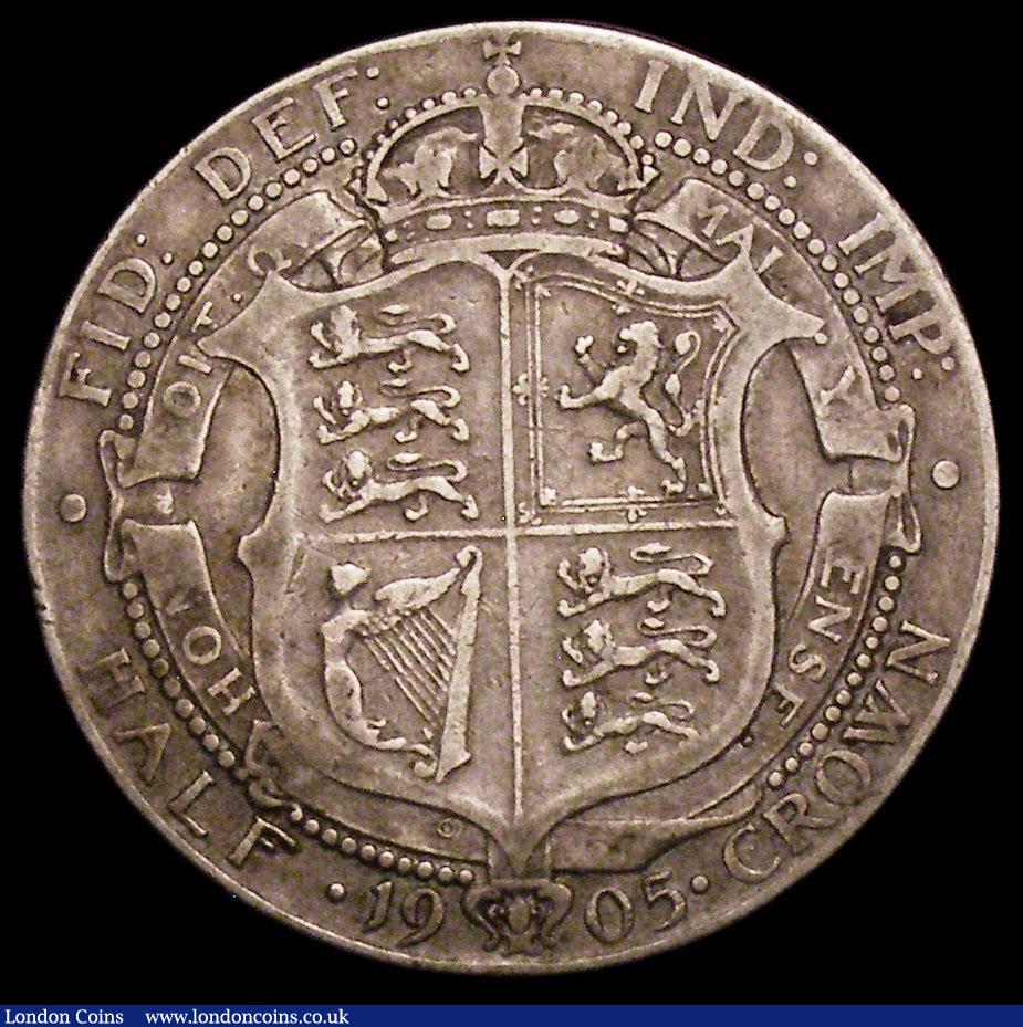 London Coins : A166 : Lot 1818 : Halfcrown 1905 ESC 750, Bull 3571 a strong VG, the key date in this series