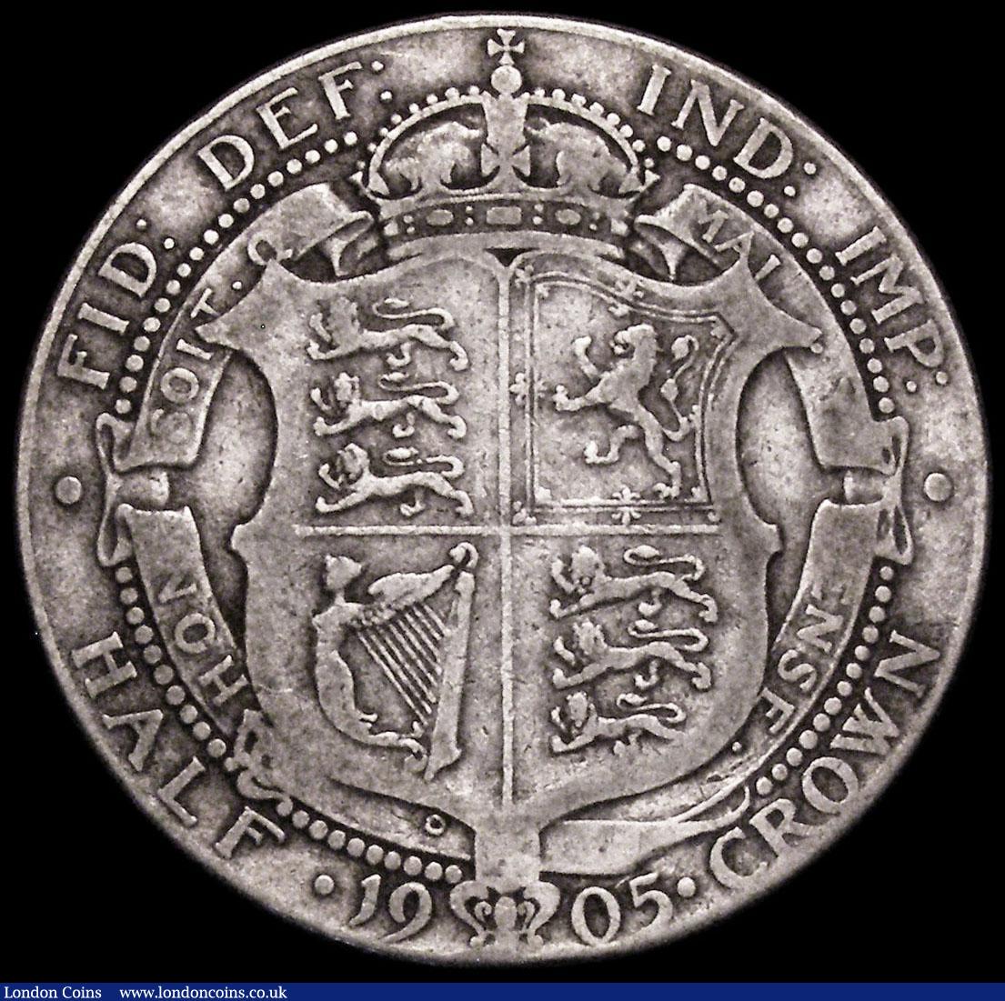 London Coins : A166 : Lot 1820 : Halfcrown 1905 ESC 750, Bull 3571 VG the key date in this series