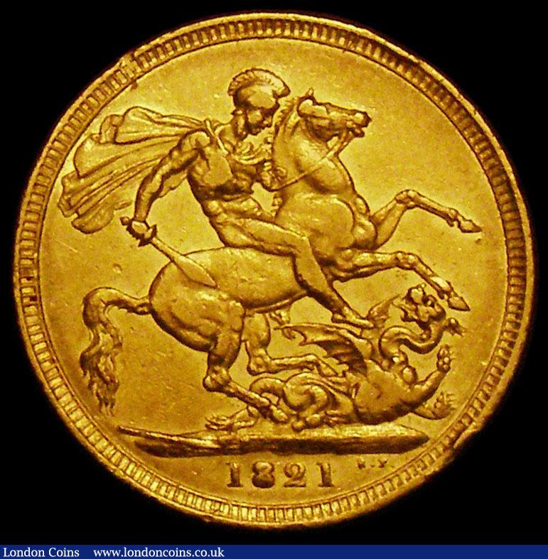 London Coins : A166 : Lot 2074 : Sovereign 1821 Marsh 5 NVF with some contact marks and edge nicks