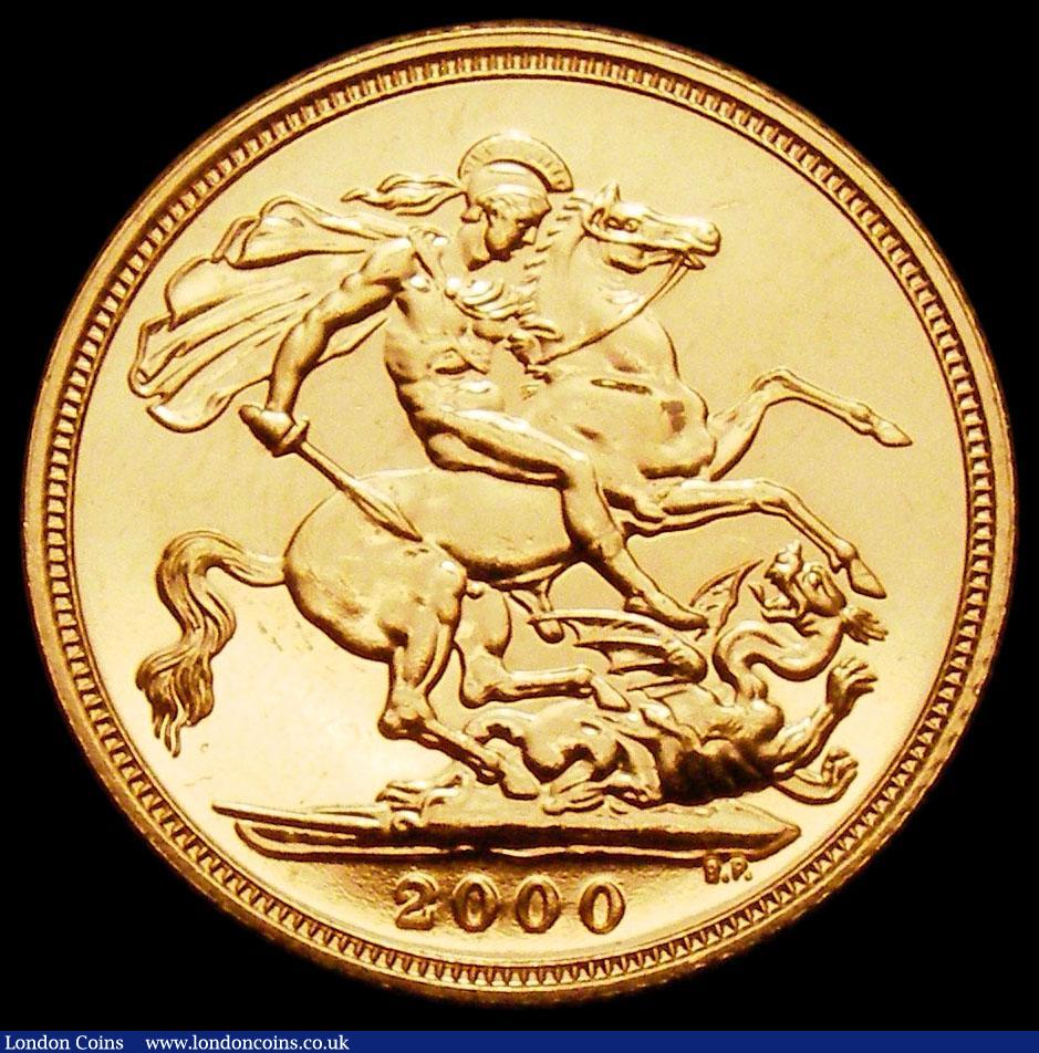 London Coins : A166 : Lot 2229 : Sovereign 2000 Marsh 314 Lustrous UNC with some contact marks, in a presentation box 