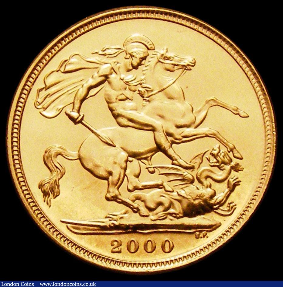 London Coins : A166 : Lot 2230 : Sovereign 2000 Marsh 314 Lustrous UNC with some light contact marks, in a presentation box 