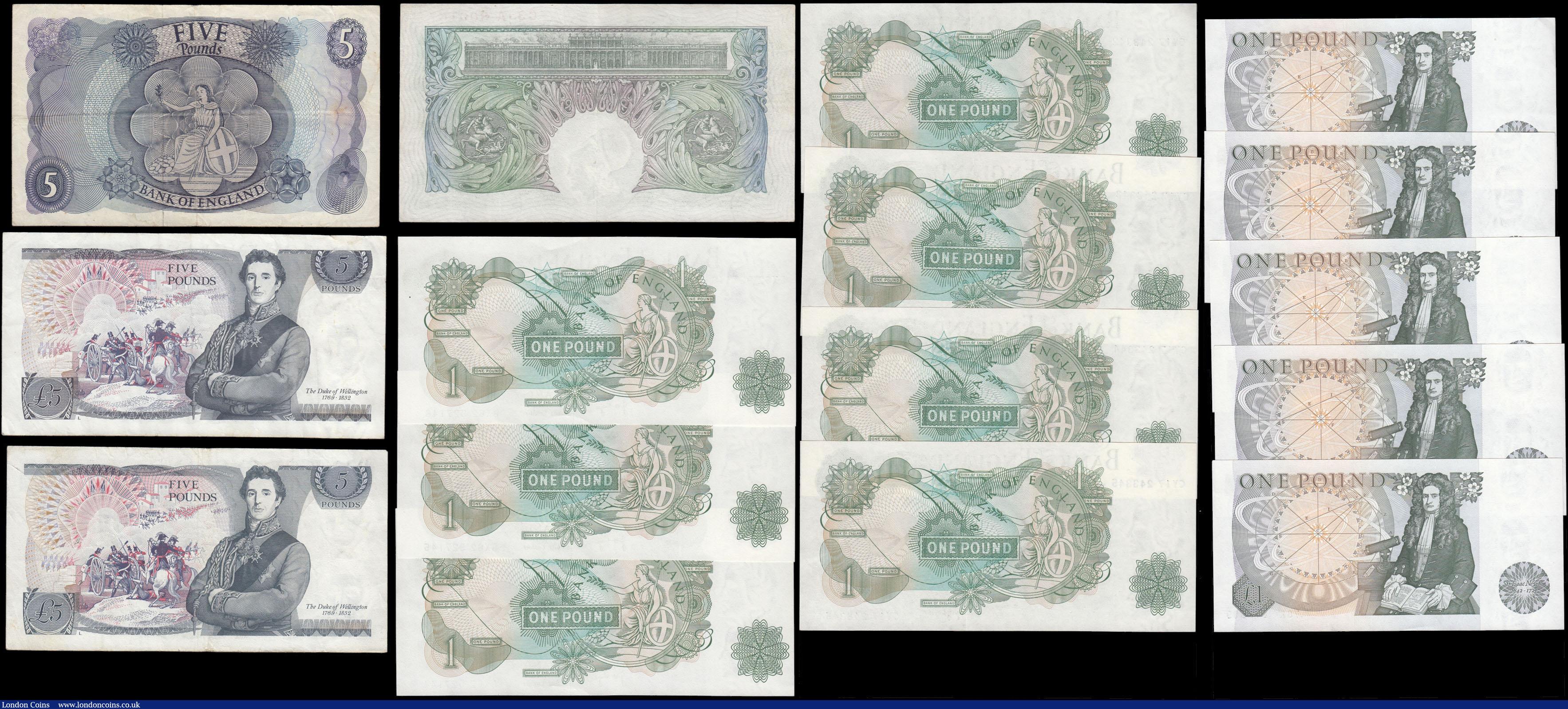 London Coins : A166 : Lot 41 : Bank of England (16) in mostly high grades to VF-GVF to UNC comprising Peppiatt Pre World War II 1 P...