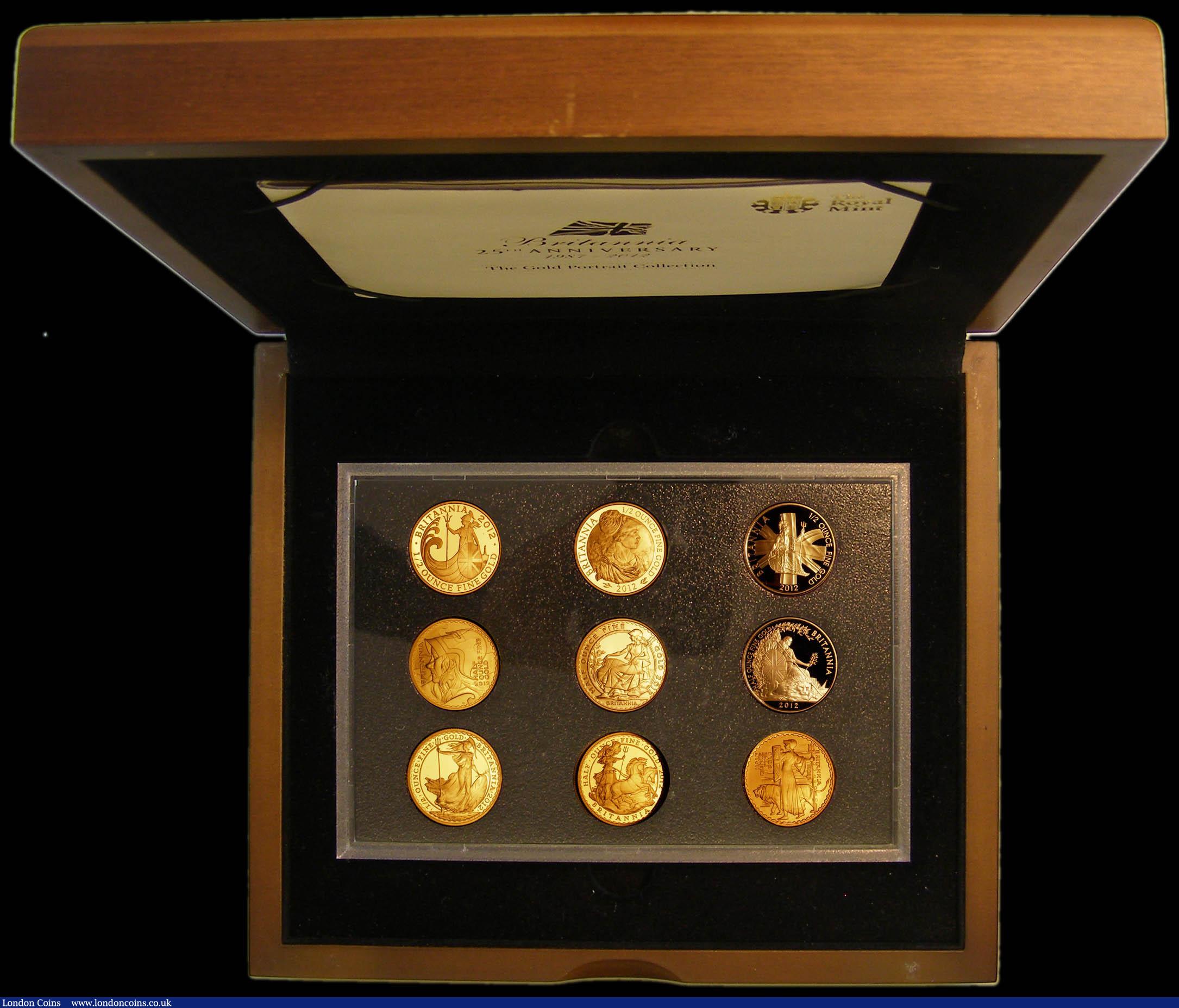 London Coins : A166 : Lot 532 : Britannia Gold The 25th Anniversary Gold Portrait Collection 2012 comprising Fifty Pounds Half Ounce...