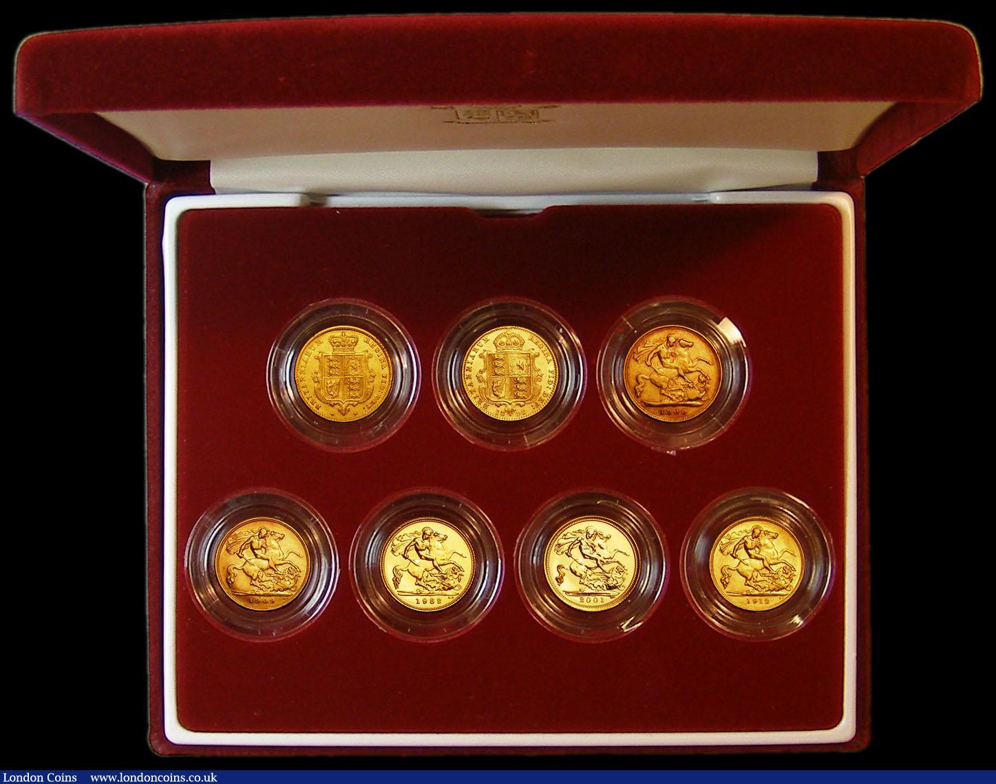 London Coins : A166 : Lot 645 : Half Sovereign Portrait Collection by the Royal Mint comprising seven Half Sovereigns 1859, 1892, 19...