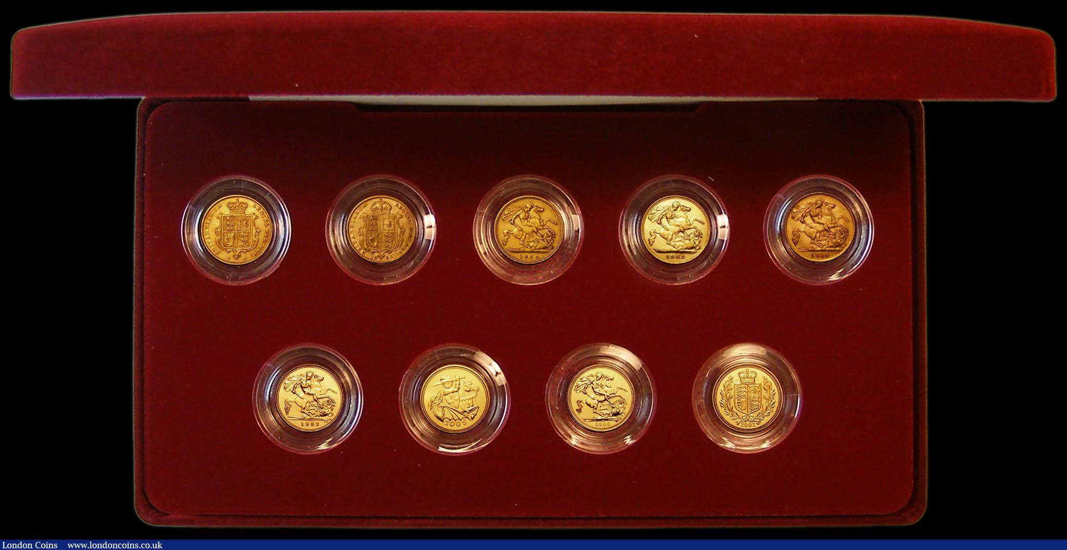 London Coins : A166 : Lot 647 : Half Sovereigns 'The Definitive Half Sovereign Collection' a 9-coin set comprising Half So...