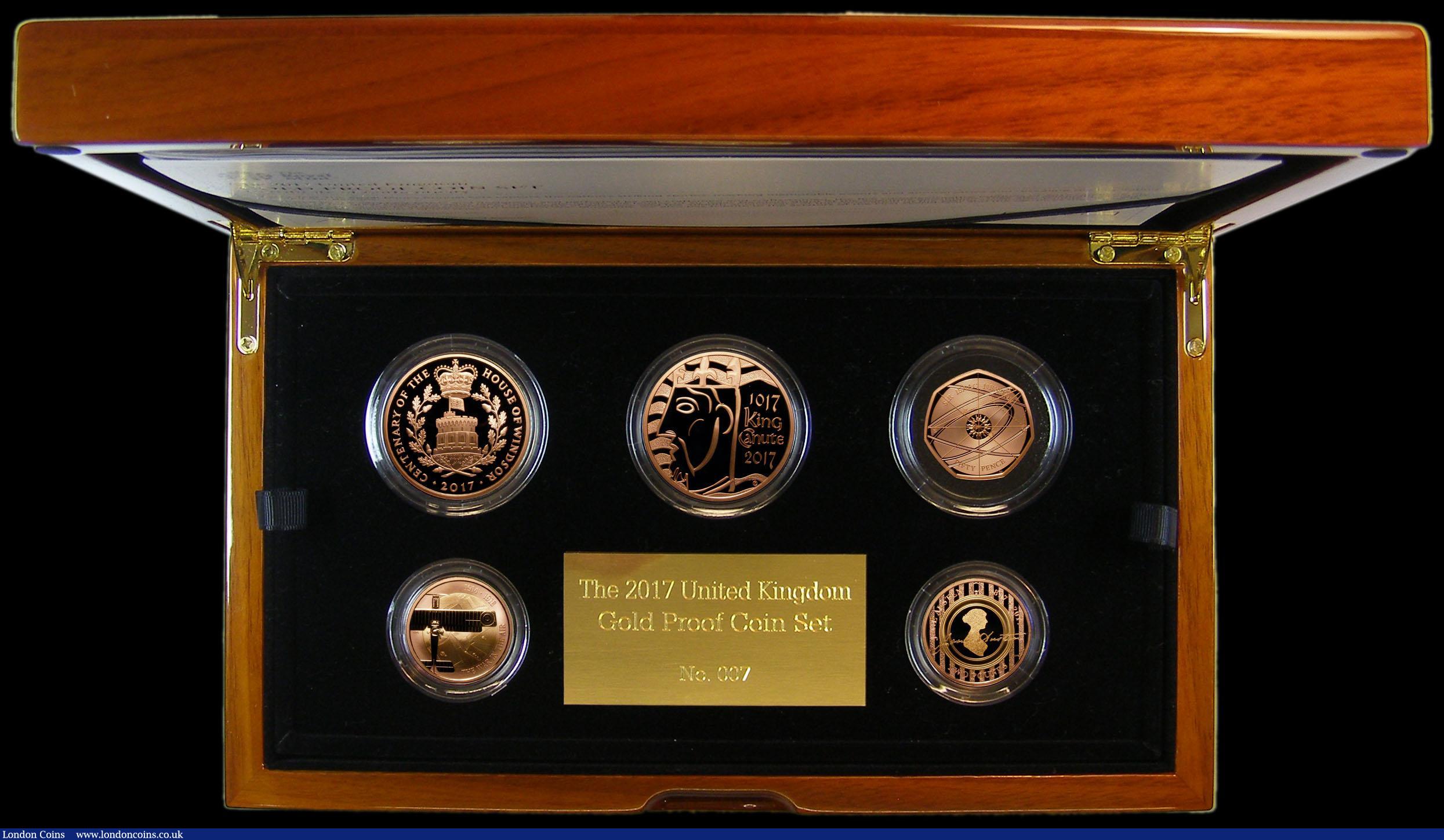 London Coins : A166 : Lot 814 : The 2017 United Kingdom Gold Proof Set an eye-catching 5 -coin set in Gold comprising Five Pound Cro...