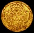 London Coins : A166 : Lot 1174 : Portugal Half Escudo 1726 no stop at end of obverse legend KM#218.4, Fine with a scratch in the obve...