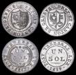 London Coins : A166 : Lot 2882 : Swiss Cantons - Geneva One Sol (3) 1817H KM#116 Billon EF, 1819 KM#119 Billon UNC, 1825 KM#120 Billo...