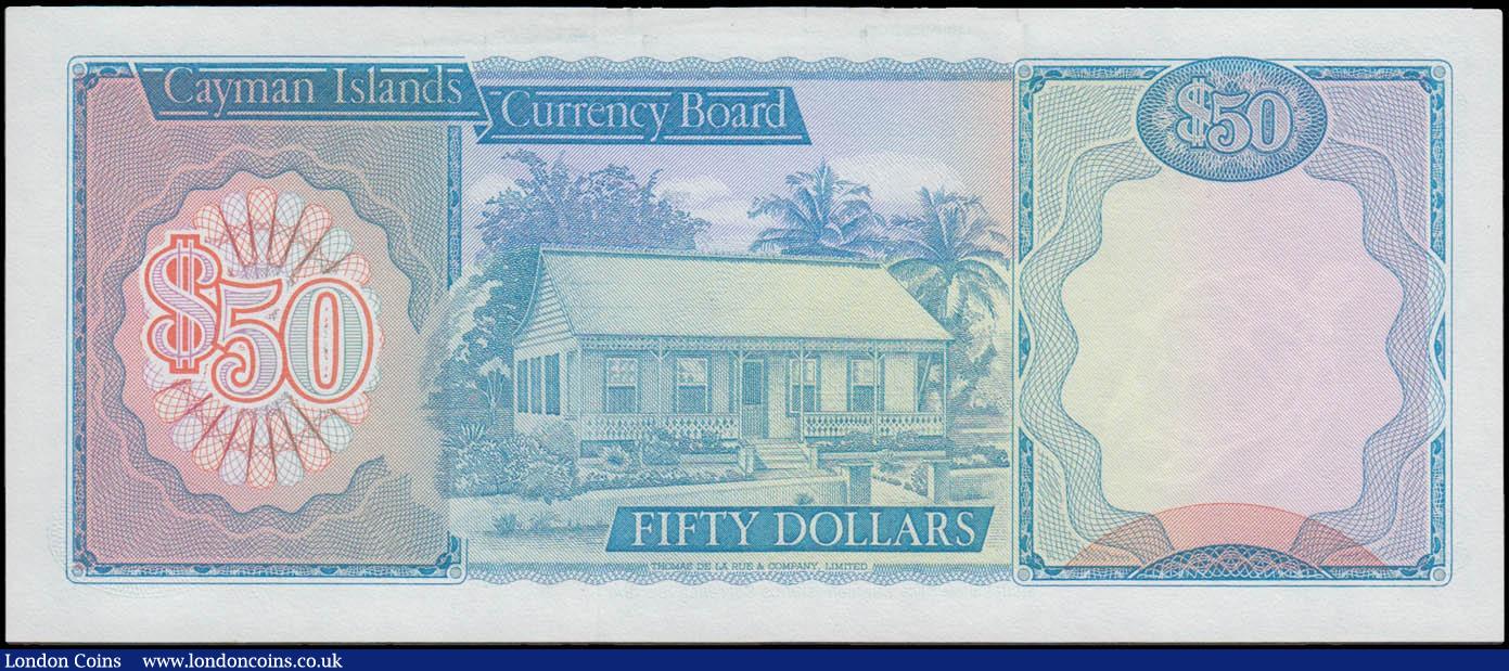 London Coins : A167 : Lot 1460 : Cayman Islands Currency Board 50 Dollars Pick 10a Law of 1974 (1987) first series prefix serial numb...