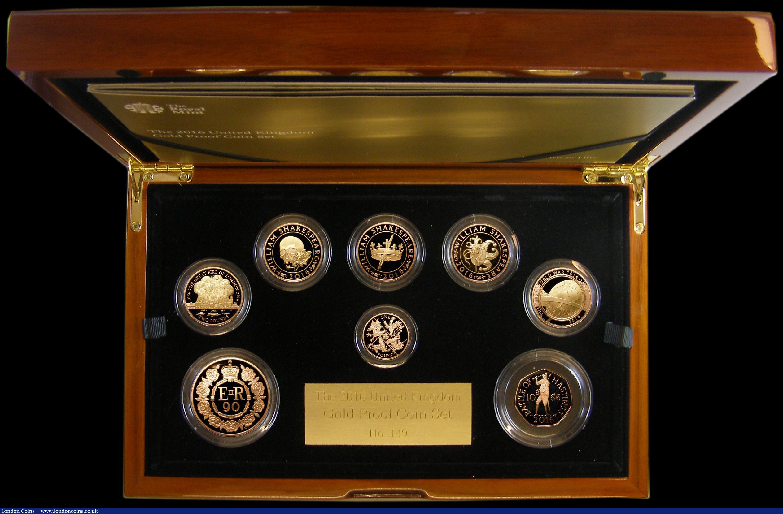 London Coins : A167 : Lot 177 : The 2016 United Kingdom Gold Proof Set an 8-coin set comprising Five Pound Crown 2016 Queen Elizabet...