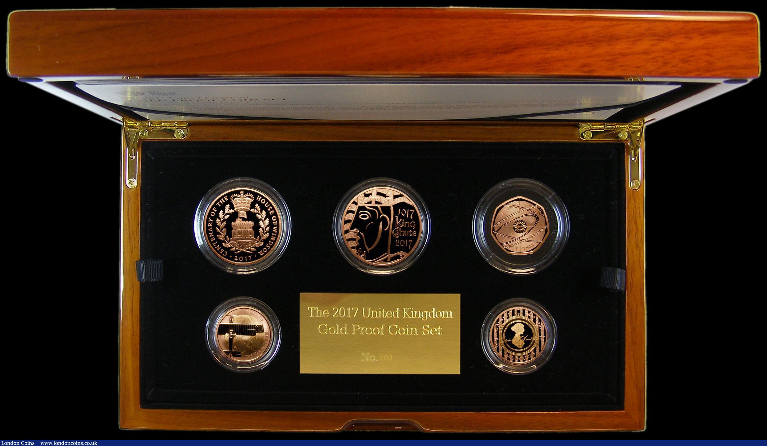 London Coins : A167 : Lot 178 : The 2017 United Kingdom Gold Proof Set a 5-coin set S.PGC20, comprising Five Pound Crown 2017 Centen...