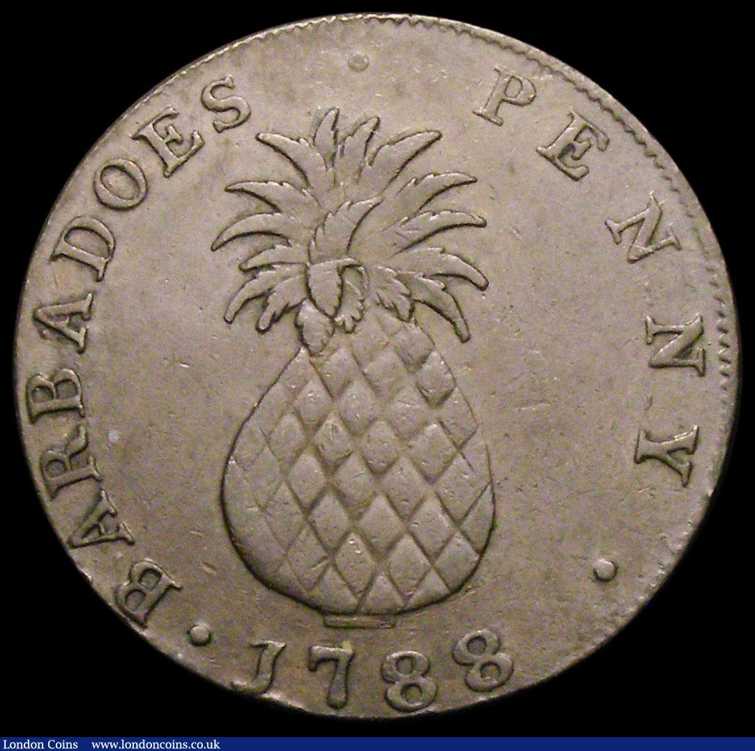 London Coins : A167 : Lot 2294 : Barbados Penny 1788 Large Pineapple KM#Tn8 VF