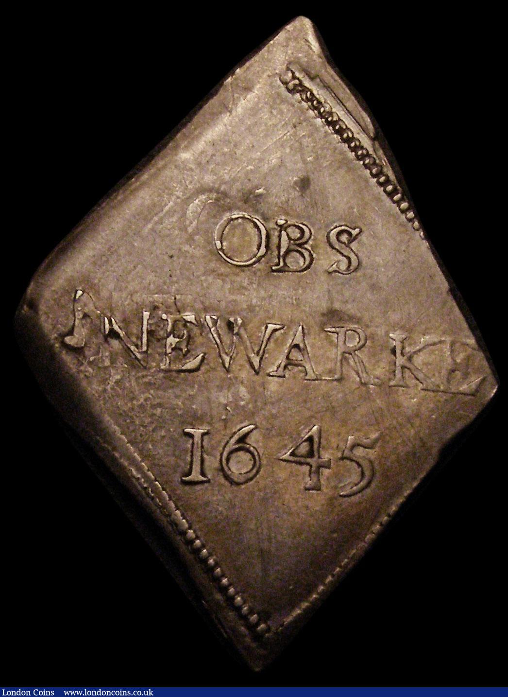 London Coins : A167 : Lot 423 : Shilling Charles I 1645 Newark Besieged S.3142 GVF a bold example showing excellent detail, of the N...