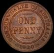 London Coins : A167 : Lot 1874 : Australia Penny 1920 KM#23 UNC or very near so with traces of lustre on either side, the obverse sho...
