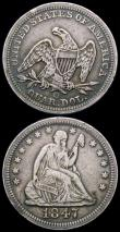 London Coins : A167 : Lot 2396 : USA Quarter Dollars (2) 1847O Breen 3972, Good Fine, Breen in his 1988 publication states 'usua...