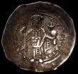 London Coins : A167 : Lot 335 : Byzantine Gold Scyphate Histamenon Nomisma Constantinople Obv Christ enthroned, Rev Constantine Fine