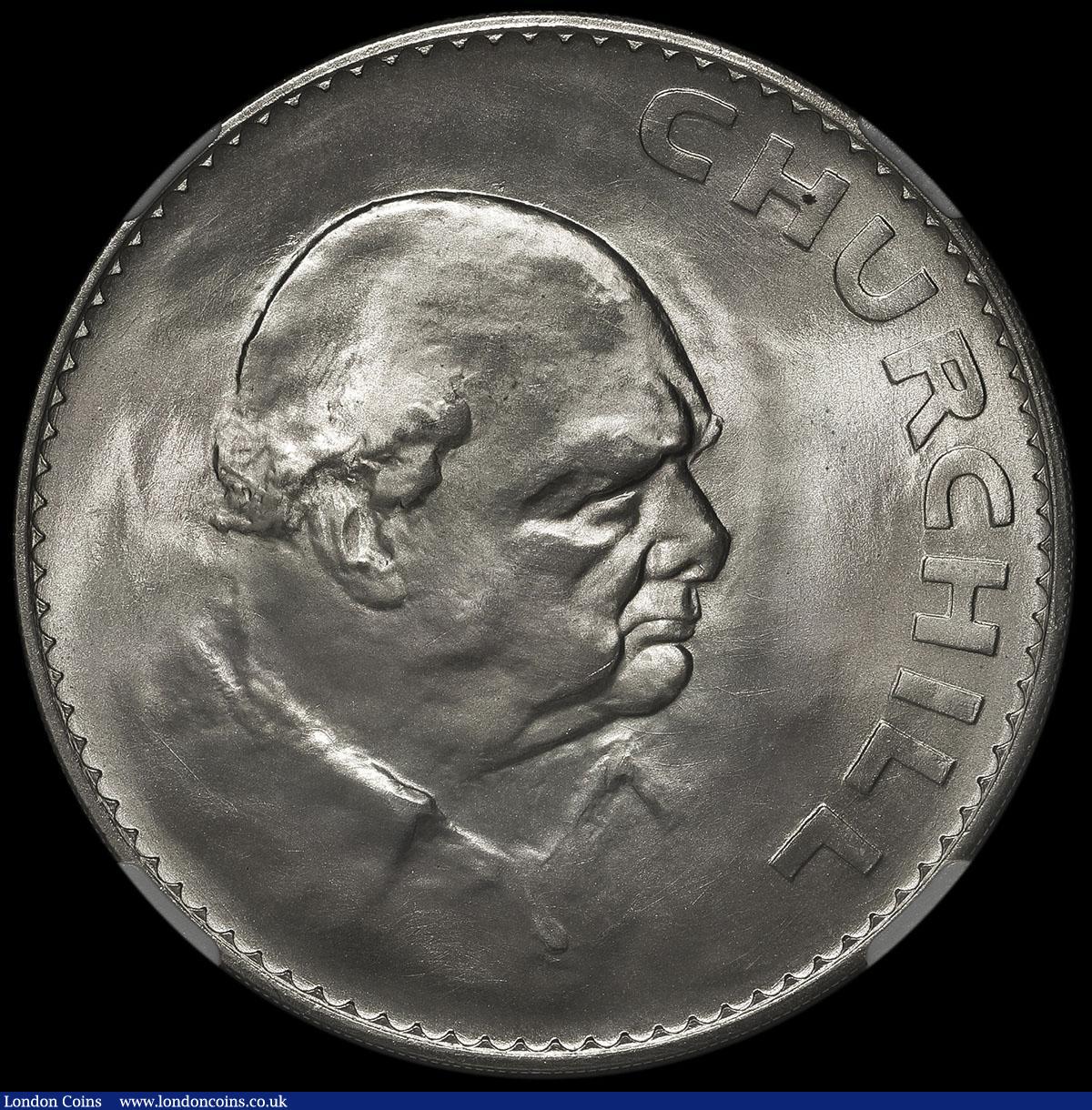 London Coins : A168 : Lot 1173 : Crown 1965 Satin Finish Specimen striking ESC 393O, Bull 4341, Davies 2301M. Excessively rare rated ...