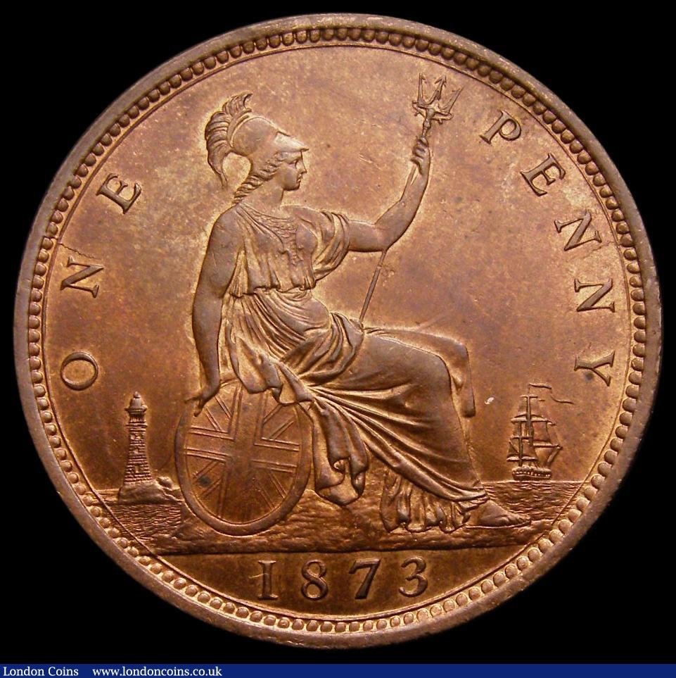 London Coins : A168 : Lot 1453 : Penny 1873 Freeman 64 dies 6+G, Gouby dies J+G with 11 1/2 teeth date spacing to the middle of the 3...