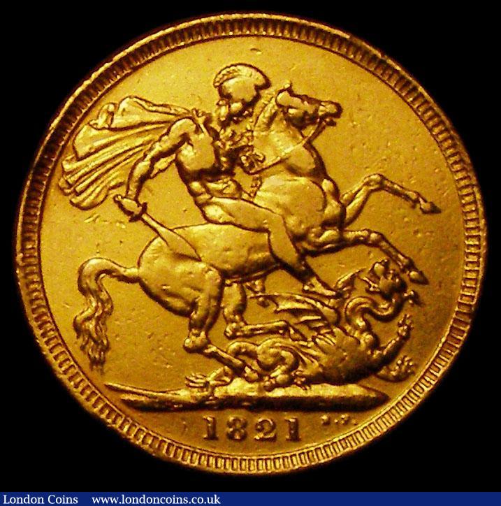 London Coins : A168 : Lot 1525 : Sovereign 1821 Marsh 5 bright VF, Ex-Jewellery