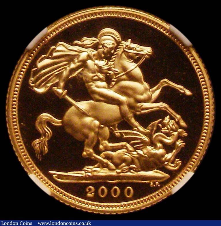 London Coins : A168 : Lot 1629 : Sovereign 2000 S.SC4 Proof in an NGC holder and graded PF69 Ultra Cameo