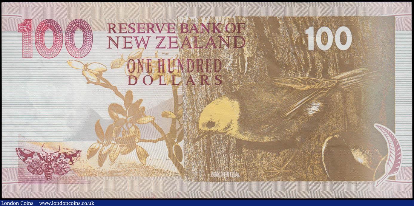 London Coins : A168 : Lot 240 : New Zealand Reserve Bank 100 Dollars Pick 181 ND 1992 serial number AF 452204 signature D.T. Brash, ...