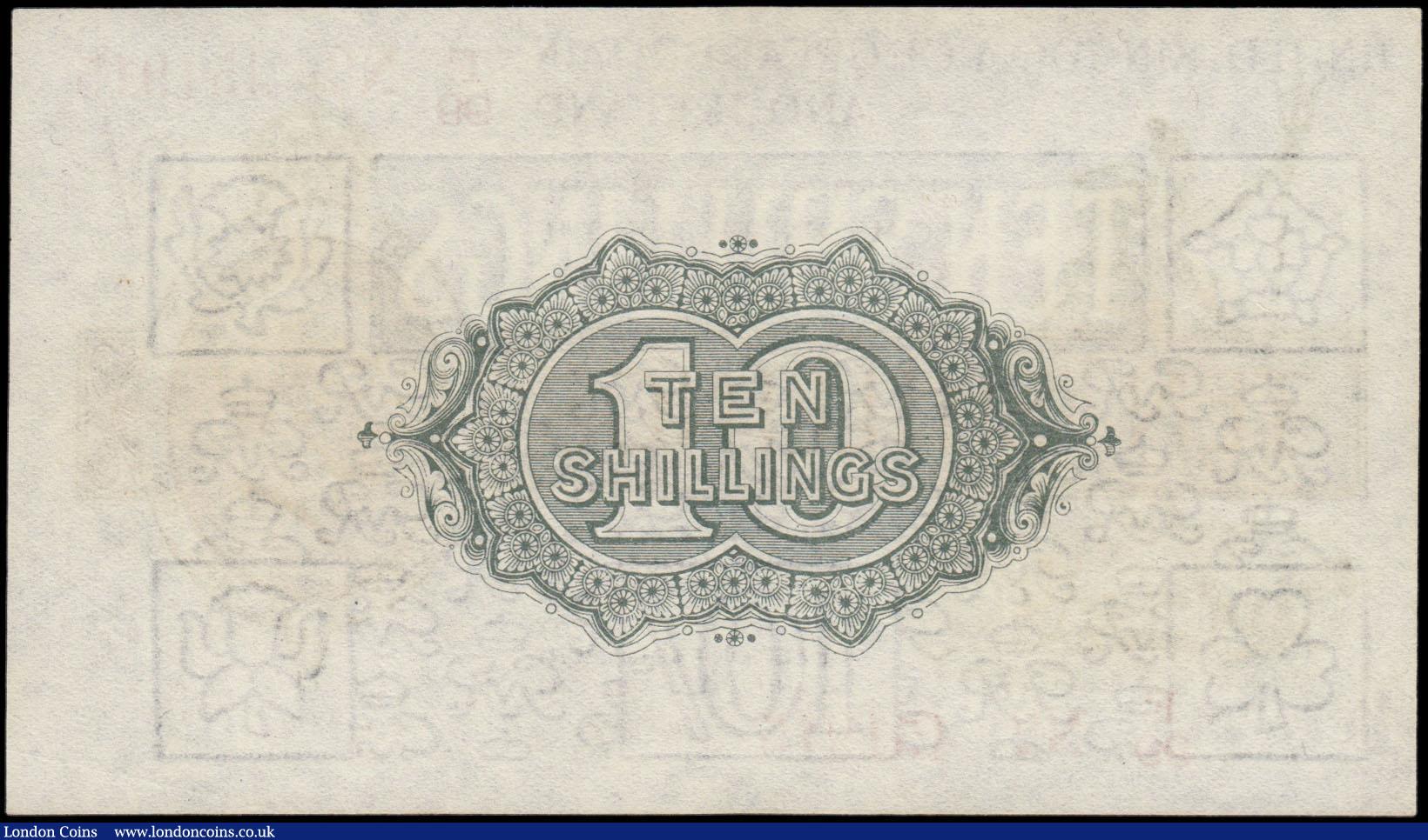 London Coins : A168 : Lot 25 : Ten Shillings Fisher T26 First issue Red dash in No. photogravure printing and Ireland in title issu...