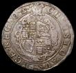 London Coins : A168 : Lot 1091 : Halfcrown Charles I Group III, Third horseman, Type 3b Reverse with Plume above shield, four pellets...