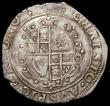 London Coins : A168 : Lot 1094 : Halfcrown Charles I Group III, type 3a2, No ground under horse, King wears cloak flying from shoulde...