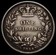 London Coins : A168 : Lot 1490 : Shilling 1854 ESC 1302, Bull 3004 Near Fine/About Fine one of the key dates in the Victorian Young H...