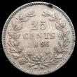 London Coins : A168 : Lot 2069 : Netherlands 25 Cents 1896 KM#115 NEF/GEF the reverse with a tone spot on the rim, one of the key dat...