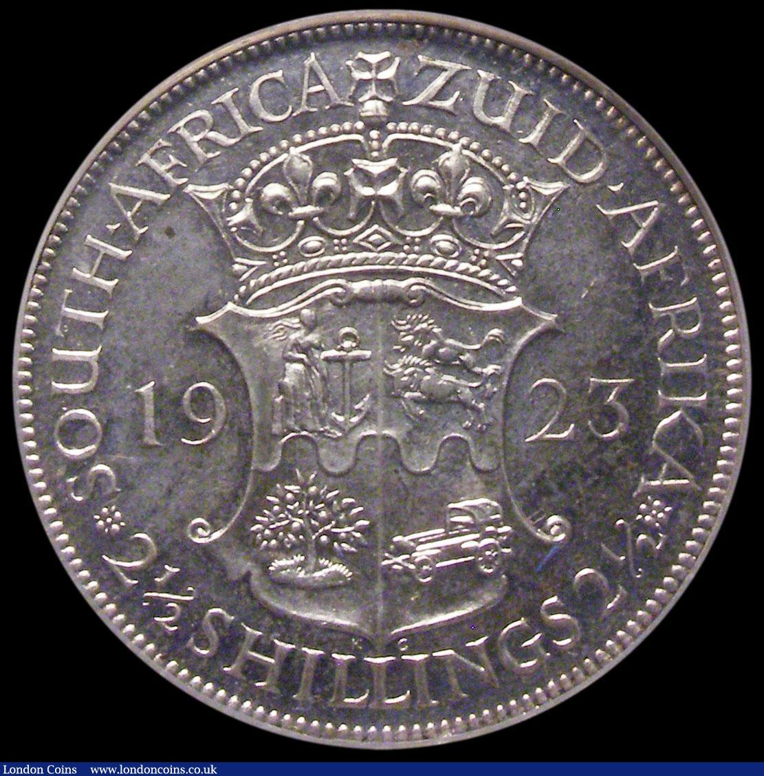 London Coins : A169 : Lot 1081 : South Africa Halfcrown 1923 Proof KM#19.1 in a SANGS holder and graded PF63, only 1402 of the Proof ...