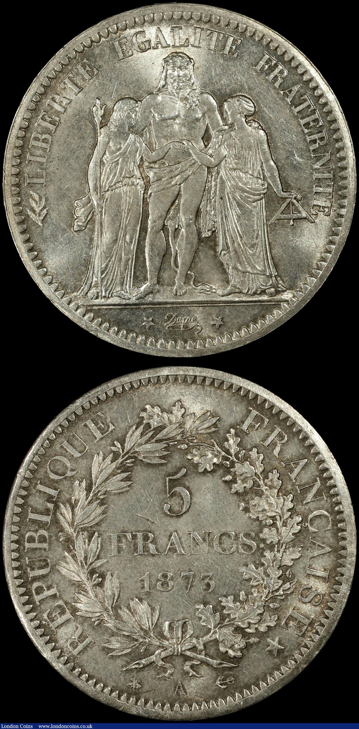 London Coins : A169 : Lot 2174 : France 5 Francs in PCGS holders (3) 1873A PCGS MS63, 1876A PCGS MS62, 1876A PCGS MS64